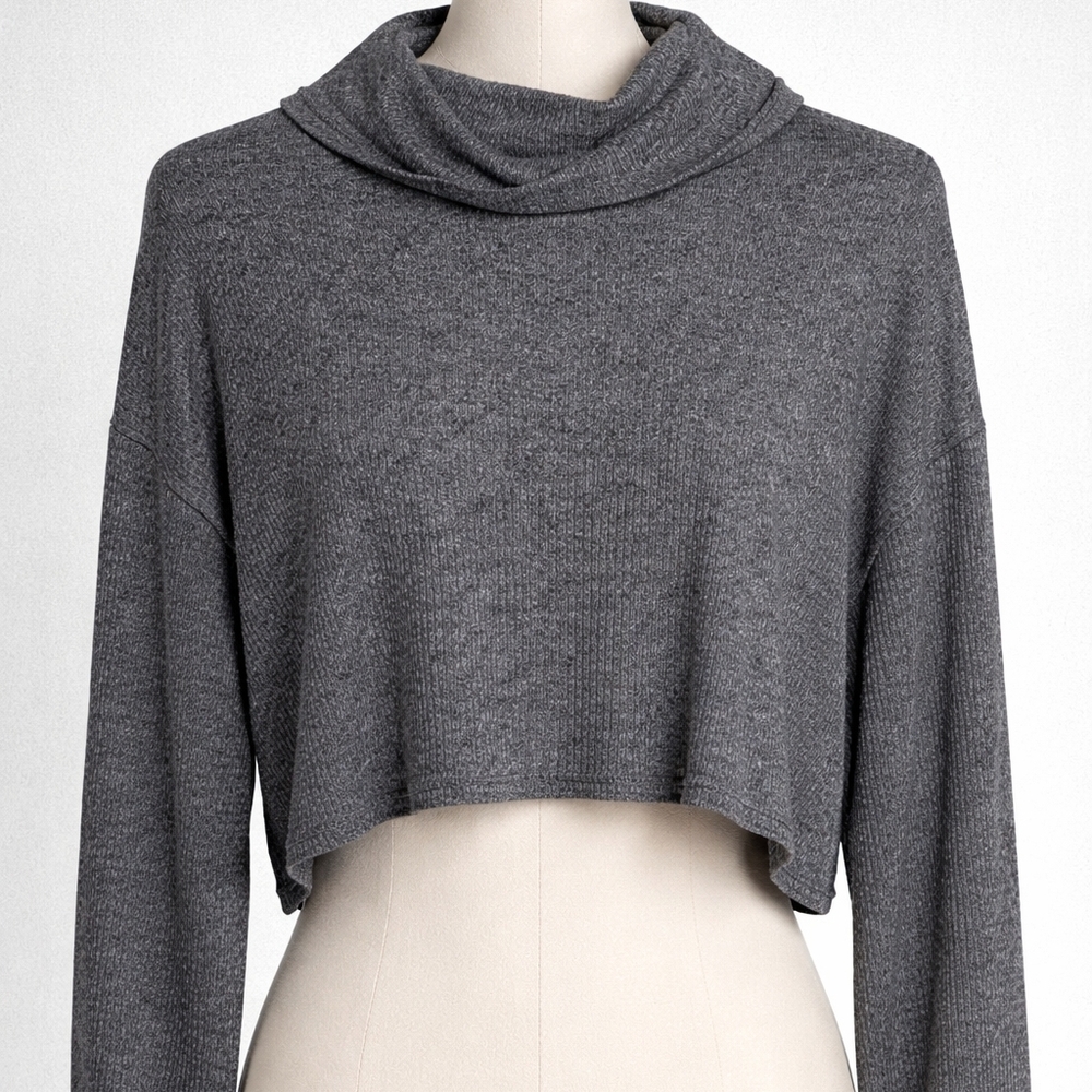 Hollister Charcoal Gray Women's Cowl Neck Sweater